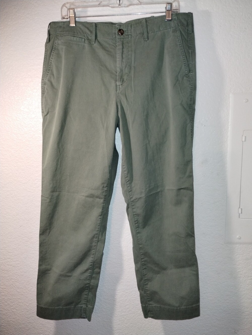 Gap Olive Green Strain Khaki Pants Size 14 Flat Front